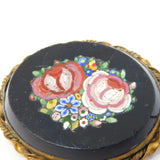 19th Century Rolled Gold Mounted Floral Micro Mosaic Brooch Antique c1880s