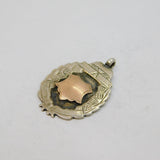 Gold On Sterling Silver Fob Medal Antique Hallmarked 1925 Birmingham