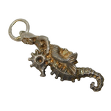 Sterling Silver Lady Riding the Seahorse Charm Pendant Vintage c1970