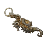 Sterling Silver Lady Riding the Seahorse Charm Pendant Vintage c1970