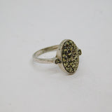 Sterling Silver Marcasite Set Oval Art Deco Dress Ring Antique c1930 Size L