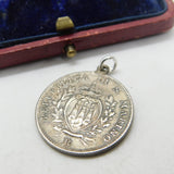 Sterling Silver Republic Of San Marino Coin Pendant Antique c1920 Art Deco