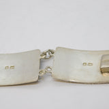 Sterling Silver Floral Pattern Panel Bracelet Antique 1945 London Art Deco