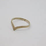 Sterling Silver Patterned Textured Wishbone Dress Ring Vintage c1970 Size L