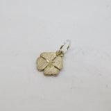 Sterling Silver Small Four Leaf Clover Textured Charm Pendant Vintage c1970