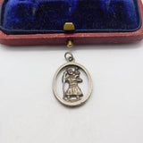 Sterling Silver St Christopher Travel Charm Pendant Vintage c1970