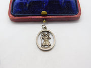 Sterling Silver St Christopher Travel Charm Pendant Vintage c1970