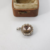 Sterling Silver Gemstone Set Drop Charm Pendant Vintage c1970