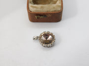 Sterling Silver Gemstone Set Drop Charm Pendant Vintage c1970