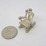 Sterling Silver Rocking Chair Charm Pendant Vintage c1970