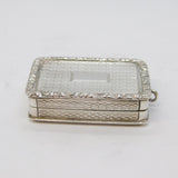 George III Sterling Silver Floral Chased Vinaigrette Antique 1820 Birmingham