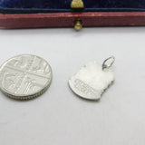 Sterling Silver and Enamel Lands End Travel Shield Charm Pendant Vintage c1970
