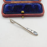 Sterling Silver Topaz Long Drop Charm Pendant Vintage c1970