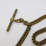 Victorian Gilt Metal Albert Watch Chain with Spade Guinea Fob Antique c1850s