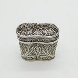 George III Filigree Sterling Silver Double-Scent Bottle Box Antique c1780s