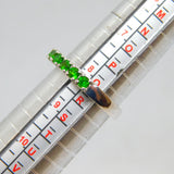 Sterling Silver 8 Green Tourmaline Half Eternity Ring Vintage c1990 Size Q 1/2