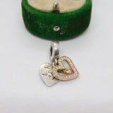 Sterling Silver Love Hearts Charm Pendant Vintage c1970