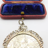 Sterling Silver Mounted ER 52-77 Jubilee Crown Pendant Vintage 1977