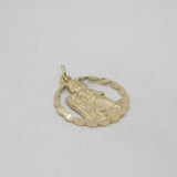 Sterling Silver Wreath Form St Christopher Travel Charm Pendant Vintage c1970