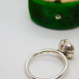 PANDORA Sterling Silver White Enamel Spring Flower Band Ring Vintage c2000