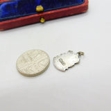 Sterling Silver and Enamel Gretna Green Shield Charm Pendant Vintage c1970