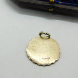 Sterling Silver St Christopher Bordered Charm Pendant Vintage c1970