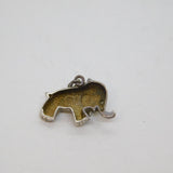 Sterling Silver Crystal Set Cute Elephant Charm Pendant Modern c2000s