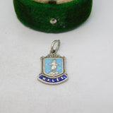 Sterling Silver Welsh Lady Wales Enamel Charm Pendant Vintage c1970