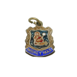 Sterling Silver Wookey Hole Enamel Shield Souvenir Charm Pendant Vintage c1970s
