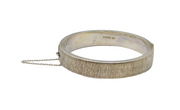 Sterling Silver Bark Effect Hinged Bangle Bracelet Vintage 1971 Birmingham