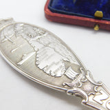Norwegian Silver Plated Souvenir Map Spoon Antique c1920 Art Deco