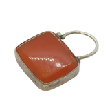 Victorian Scottish Sterling Silver Red Agate Padlock Pendant Antique c1860s