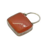 Victorian Scottish Sterling Silver Red Agate Padlock Pendant Antique c1860s