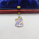 Sterling Silver and Enamel Kendal Travel Shield Charm Pendant Vintage c1970