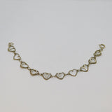 Sterling Silver "I LOVE YOU" Open Heart Link Bracelet Vintage 1973 Birmingham