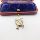 Sterling Silver Fish Supper Charm Pendant Vintage c1970