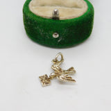 Sterling Silver Dove with Letter Charm Pendant Vintage c1970