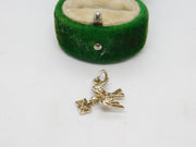 Sterling Silver Dove with Letter Charm Pendant Vintage c1970