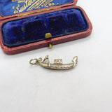 Sterling Silver Venetian Gondola Charm Pendant Vintage c1970