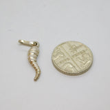 Sterling Silver Textured Horn Of Plenty Charm Pendant Vintage c1970s