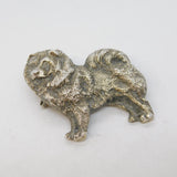 20th Century Cast Sterling Silver Chow Chow Dog Brooch Pin Vintage c1950s