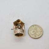 Sterling Silver Wishing Well With Bucket Charm Pendant Vintage c1970s