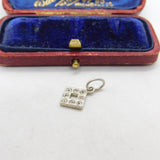 Sterling Silver Little Square Charm Pendant Vintage c1970