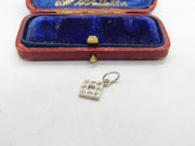 Sterling Silver Little Square Charm Pendant Vintage c1970