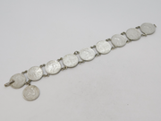 20th Century Belgian 50 Centimes Coin Bracelet Antique 1927 Art Deco