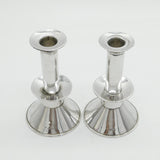 Arts & Crafts Sterling Silver Modernist Candlesticks Antique 1917 London