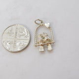 Sterling Silver Love Birds Charm Pendant Vintage c1970
