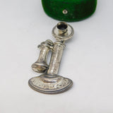'Beau' Sterling Silver Traditional Telephone Brooch Pin Vintage c1980