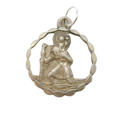 Georg Jensen Sterling Silver St Christopher Charm Pendant Vintage c1970s