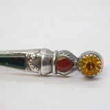Edwardian Sterling Silver & Agate Set Scottish Dirk Brooch Antique Birmingham